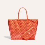 Goyard Goyardine Orange Anjou PM Reversible Tote Bag Palladium Hardware - Image 2